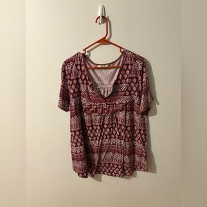 bebonnie Women's Red Patterned Top